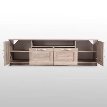 Тумба СИРИУС под телевизор напольня широкая с двумя ящиками, цвет Дуб Сонома