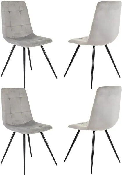 Стул для дома Бюрократ CH-K1_4 комплект 4шт св.серый Holland 09 металл черный на ножках (CH-K1_1/HL09_4)