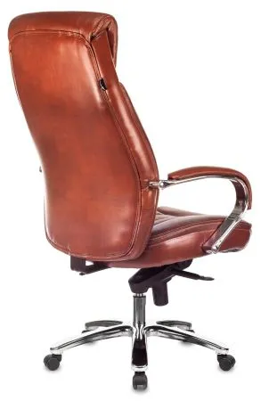 Кресло руководителя Бюрократ T-9922SL светло-коричневый Leather Eichel кожа крестов. металл хром