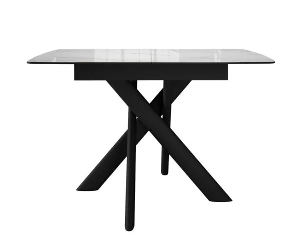 Стол DikLine DKB110, Керамика Carrara Gloss (мрамор глянец белый)/подстолье черное/опоры черные