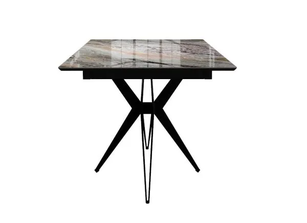 Стол DikLine DKS140 керамика Venetian Brown Light глянец, подстолье черное, опоры черные (2уп.)