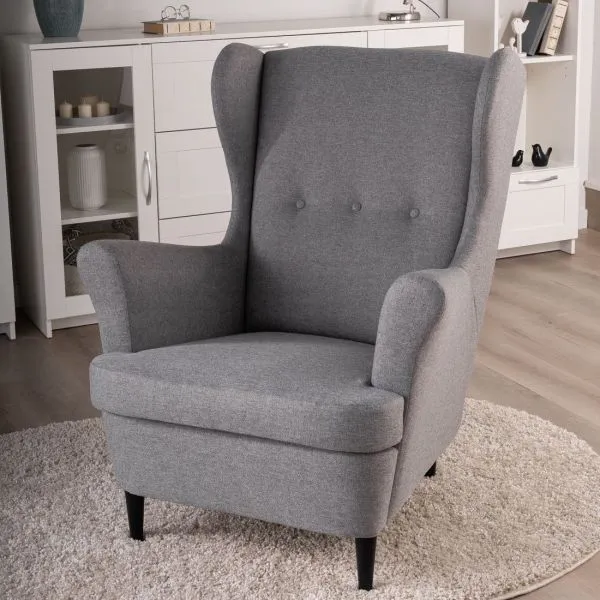 Кресло для отдыха Вало серый, ткань рогожка