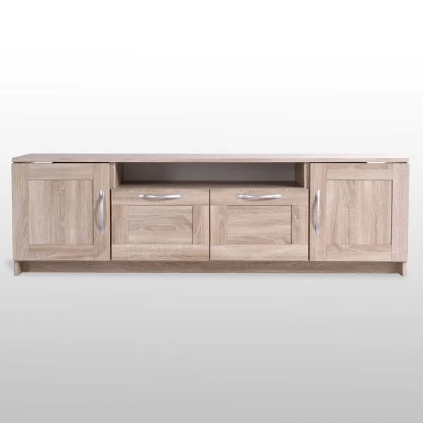 Тумба СИРИУС под телевизор напольня широкая с двумя ящиками, цвет Дуб Сонома