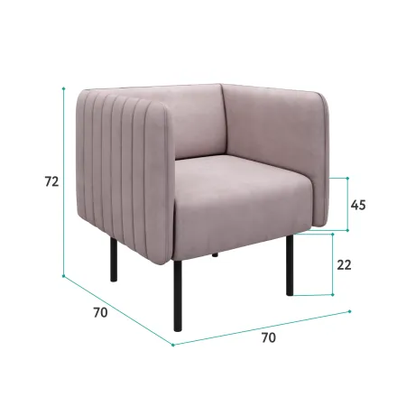 РИО Кресло тканевое розовое