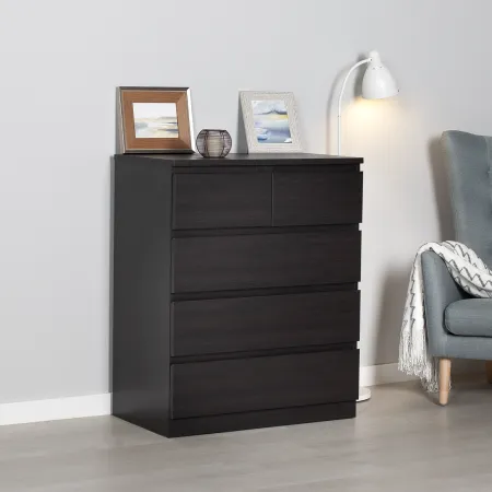 Комод МАЛЬТА высокий с пятью выдвижными ящиками, цвет Дуб Венге
