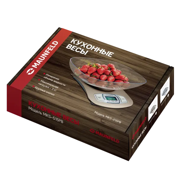 Кухонные весы с чашей MAUNFELD MKS-515P Золотой
