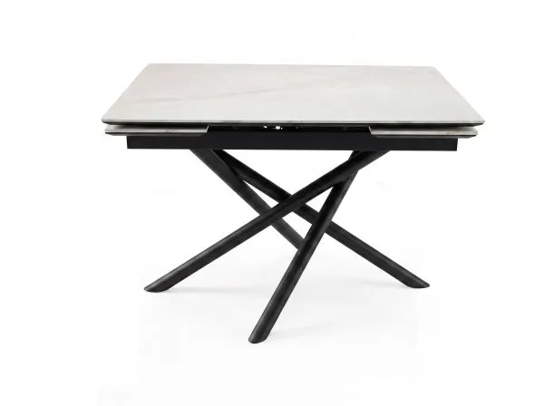 Стол DikLine BKX110 Керамика белый Icelandic white jade (Ostra Bianco Light)/подстолье черное/опоры черные (2уп.)