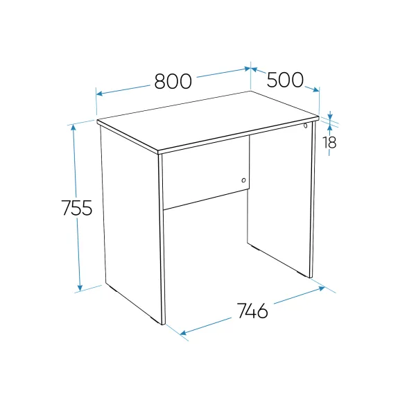 2.03.06.010.1 КАСТОР стол письменный 80х50 RU белый