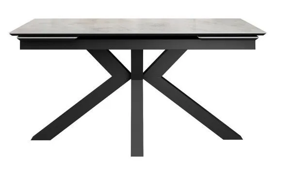 Стол DikLine SFE160 Керамика Italian Grey (глянец серый)/подстолье черное/опоры черные (2 уп.)