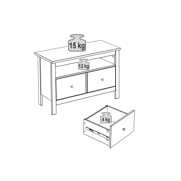 2.08.03.080.6 САГА тумба 2 ящика темно-бирюзовая RU