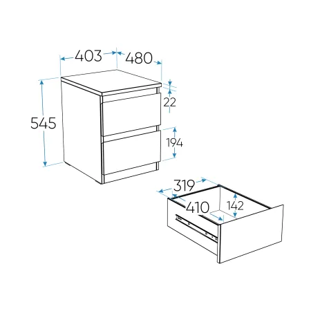 2.05.03.010.3 МАЛЬТА тумба 2 ящика 40х54 сонома RU