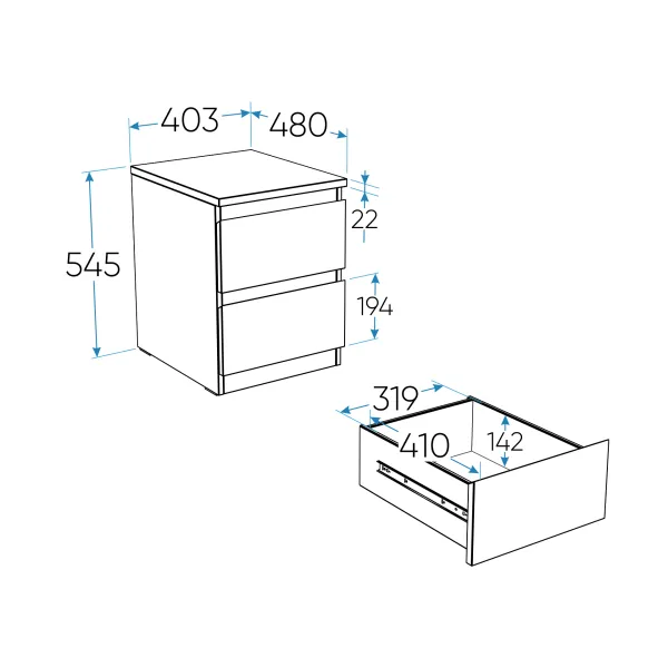 2.05.03.010.3 МАЛЬТА тумба 2 ящика 40х54 сонома RU