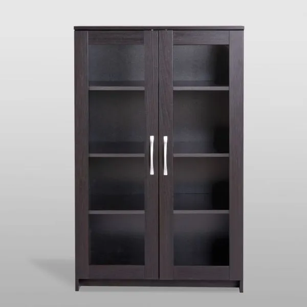 Тумба СИРИУС с двумя стеклянными дверьми, цвет Дуб Венге