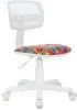 Кресло детское Бюрократ CH-W299 белый TW-15 сиденье мультиколор алфавит сетка/ткань крестов. пластик пластик белый