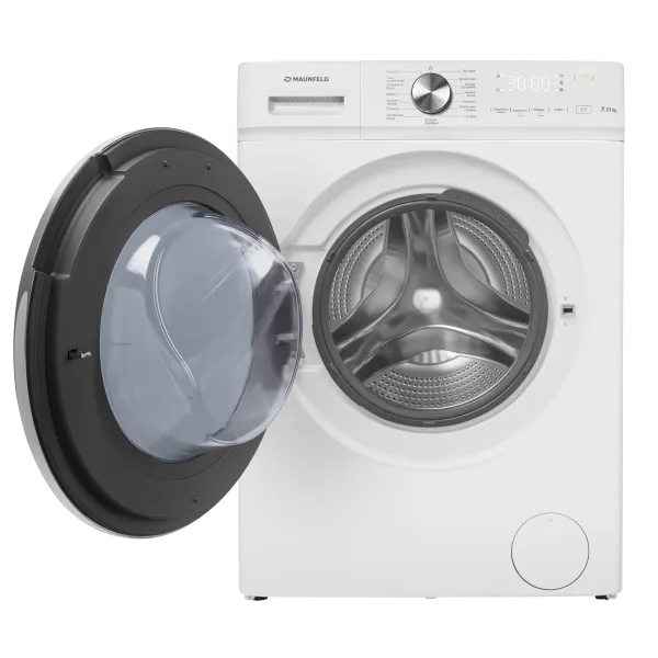Узкая стиральная машина c инвертором и паром MAUNFELD MFWM127IWH053 Белый