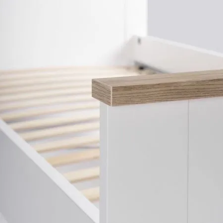 2.08.04.050.14 САГА кровать одинарная 90х200 белая/ясень