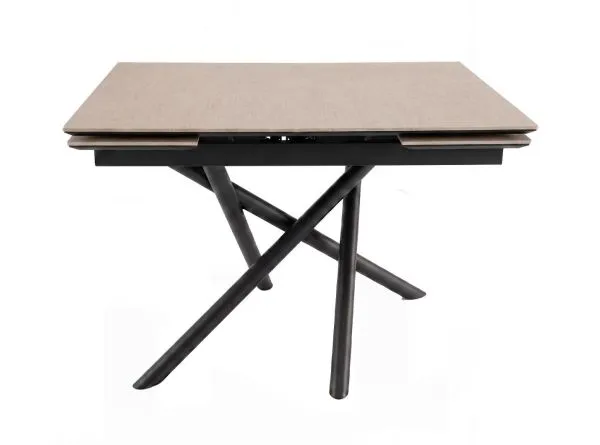 Стол DikLine BX110 Текстиль бежевый/опоры черные (2 уп.)