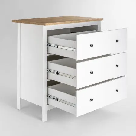 2.08.02.020.14 САГА комод 3 ящика белый/ясень RU