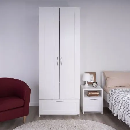 2.02.01.470.1 СИРИУС шкаф 2 двери и 1 ящик 78х59х220 белый RU