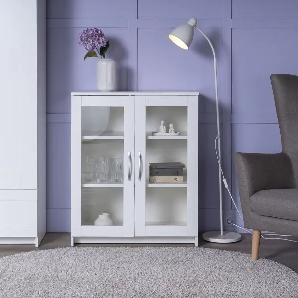 2.02.03.360.1 СИРИУС тумба 2 двери со стеклом 78х95 белая RU