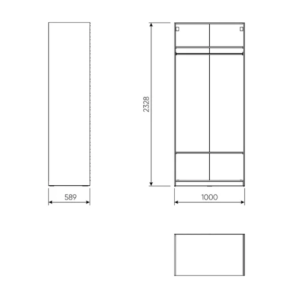 2.06.07.250.1 МАКС стеллаж 100х58х233 белый