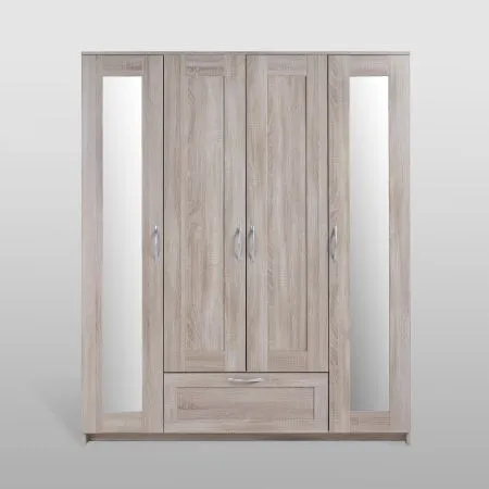 2.02.01.042.3 СИРИУС шкаф комбинированный "4 двери и 1 ящик сонома RU (с 2 зеркалами)"