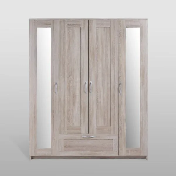 2.02.01.042.3 СИРИУС шкаф комбинированный "4 двери и 1 ящик сонома RU (с 2 зеркалами)"