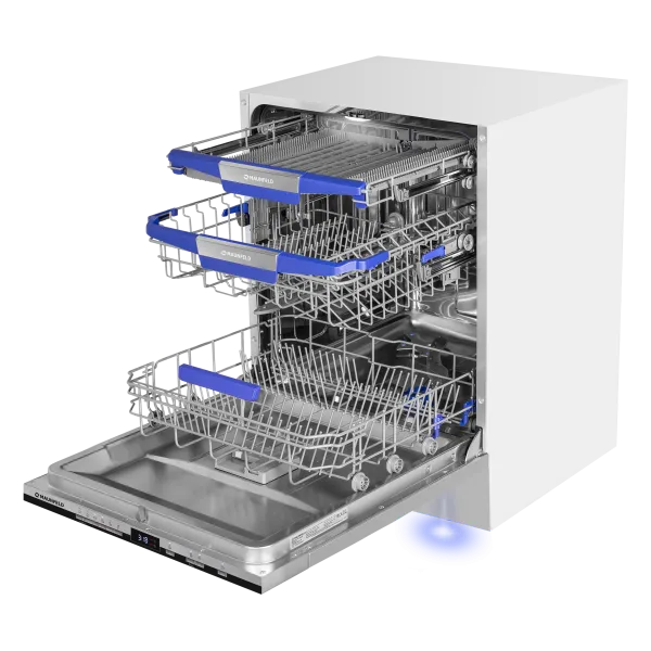 Посудомоечная машина с авто-открыванием MAUNFELD MLP60230 Light Beam Inverter Wi-Fi Нержавеющая сталь