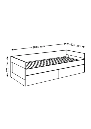 2.02.08.460.3 СИРИУС кровать раздвижная с ящиками 80х200 сонома RU