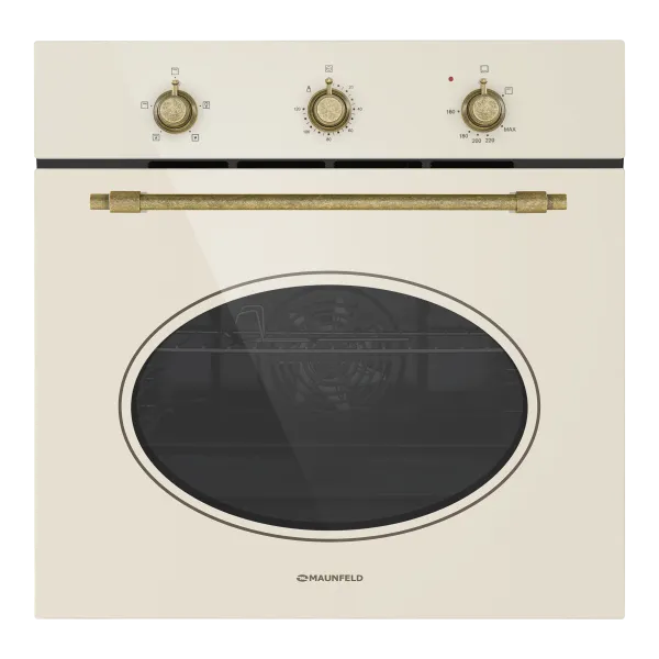 Встраиваемый газовый духовой шкаф с электрическим грилем MAUNFELD EOGC604RIB.MT Slim Слоновая кость