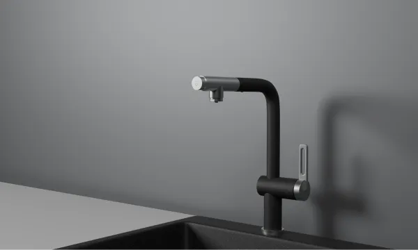 GR-8169, ЧЕРНЫЙ, СМЕСИТЕЛЬ КУХОННЫЙ С ВЫДВИЖНЫМ ИЗЛИВОМ