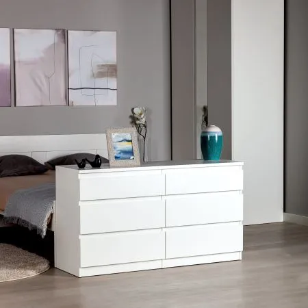 2.03.02.080.1 КАСТОР комод 6 ящиков RU белый