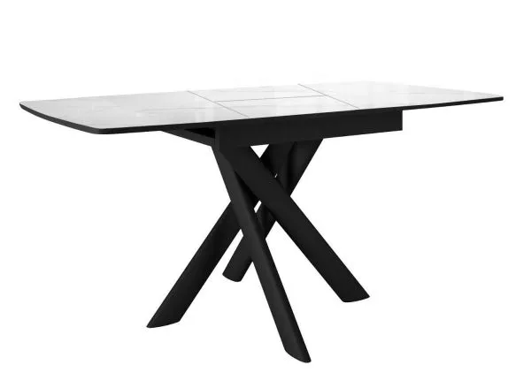 Стол DikLine DKB110, Керамика Carrara Gloss (мрамор глянец белый)/подстолье черное/опоры черные