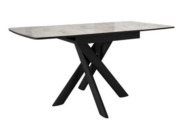 Стол DikLine DKB110, Керамика Italian Grey (глянец серый)/подстолье черное/опоры черные