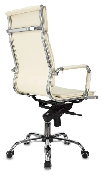 Кресло руководителя Бюрократ CH-993MB слоновая кость экокожа крестов. металл хром