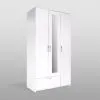 2.02.01.510.1 СИРИУС шкаф 3 двери и 1 ящик 117х59х220 белый RU (с 1 зеркалом)
