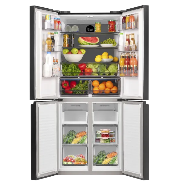 Холодильник с инвертором MAUNFELD MFF183NFE Черная нержавеющая сталь