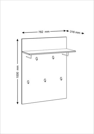 2.02.11.260.1 СИРИУС вешалка 78х100 белая RU