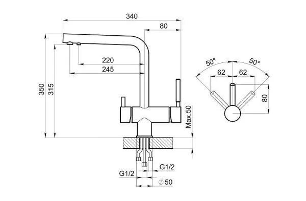 2305, АРКТИК (БЕЛЫЙ), СМЕСИТЕЛЬ КУХОННЫЙ