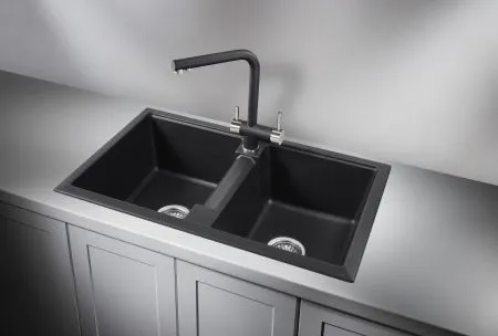 8101, ЧЁРНЫЙ, кухонная мойка, кварц