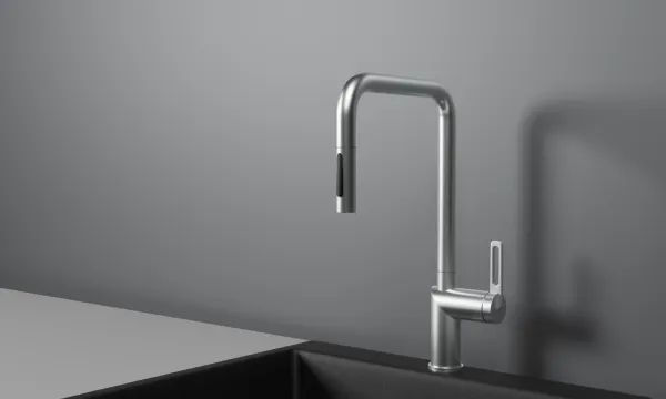 GR-8173, НЕРЖ, СМЕСИТЕЛЬ КУХОННЫЙ С ВЫДВИЖНЫМ ИЗЛИВОМ