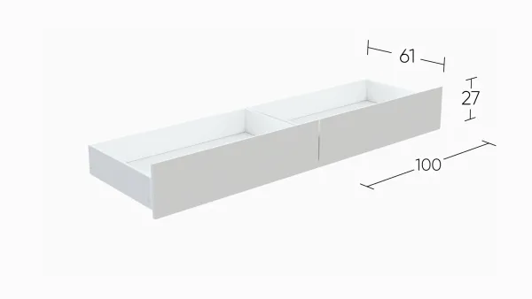 S00982 Варма Сэнгбокс комплект 2-ух выкатных ящиков, 100х61х26,5, белый