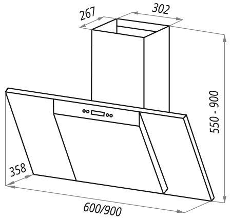 Кухонная вытяжка MAUNFELD Gloria 60 Нержавеющая сталь