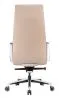 Кресло руководителя Бюрократ _JONS бежевый кожа крестов. алюминий