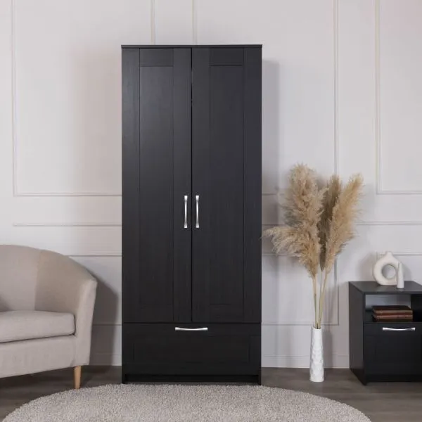 2.02.01.240.5 СИРИУС шкаф для одежды 2 двери и 1 ящик Дуб Венге RU