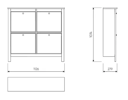 2.08.10.180.1 САГА тумба для обуви 113х108 белая