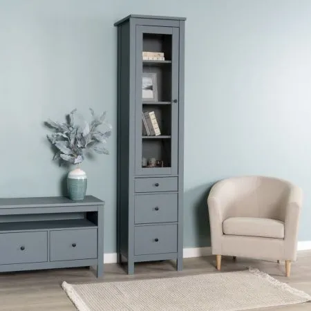 2.08.07.120.6 САГА шкаф с витриной 50 темно-бирюзовый RU