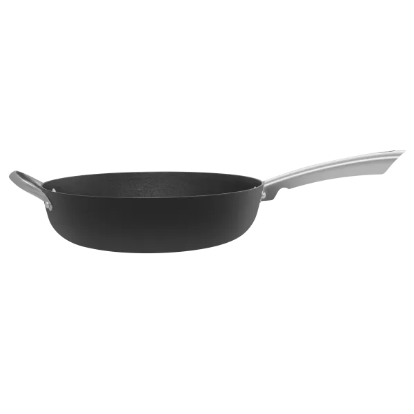 Глубокая сковорода MAUNFELD HOWARD MDP30LCL15 из облегченного чугуна со стеклянной крышкой, 30 см Графитовый