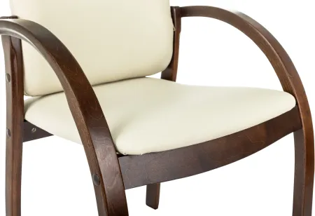 Стул Бюрократ Джуно светло-бежевый экокожа на ножках дерево