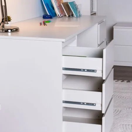 2.03.06.040.1 КАСТОР стол письменный 6 ящиков 151х65 RU белый